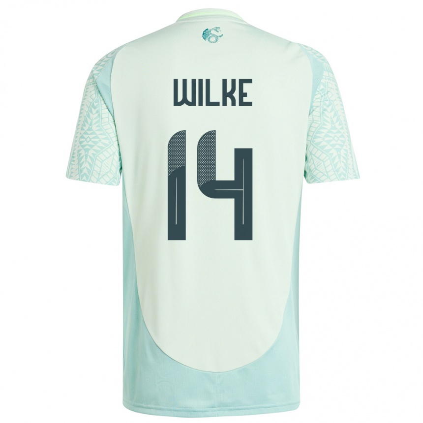 Kids Football Mexico Teun Wilke #14 Linen Green Away Jersey 24-26 T-Shirt Nz