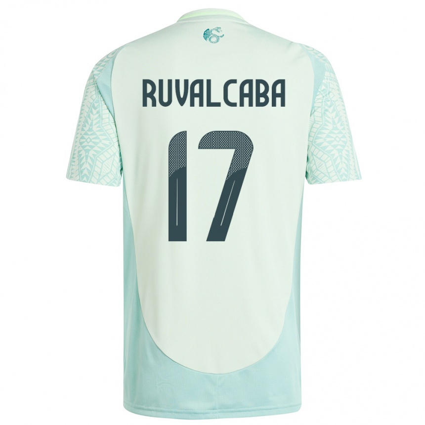 Kids Football Mexico Jorge Ruvalcaba #17 Linen Green Away Jersey 24-26 T-Shirt Nz