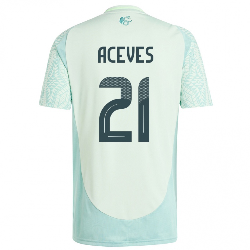 Kids Football Mexico Daniel Aceves #21 Linen Green Away Jersey 24-26 T-Shirt Nz