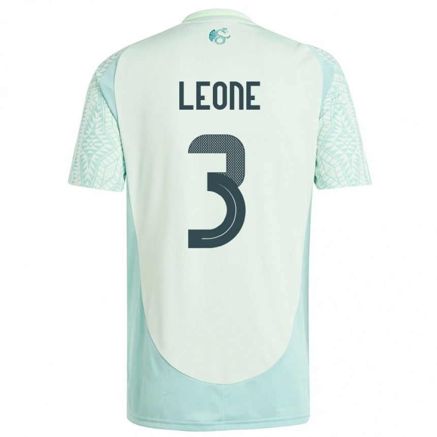 Kids Football Mexico Antonio Leone #3 Linen Green Away Jersey 24-26 T-Shirt Nz