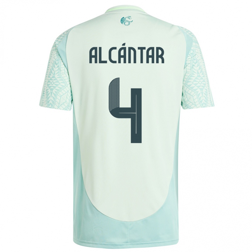 Kids Football Mexico Jesus Alcantar #4 Linen Green Away Jersey 24-26 T-Shirt Nz