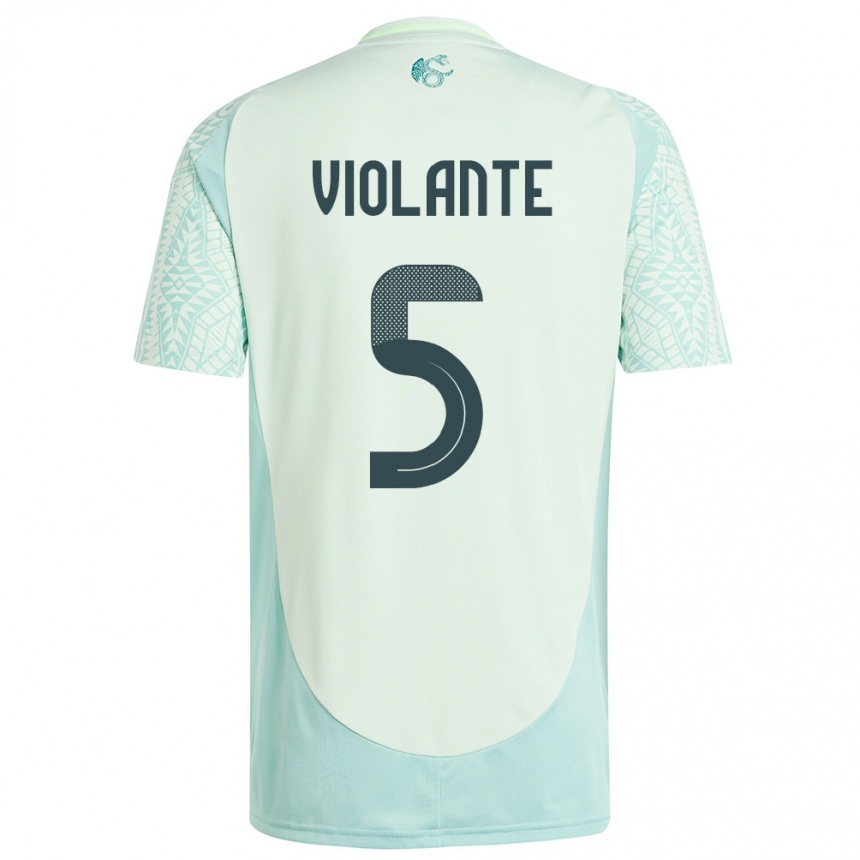 Kids Football Mexico Isaias Violante #5 Linen Green Away Jersey 24-26 T-Shirt Nz