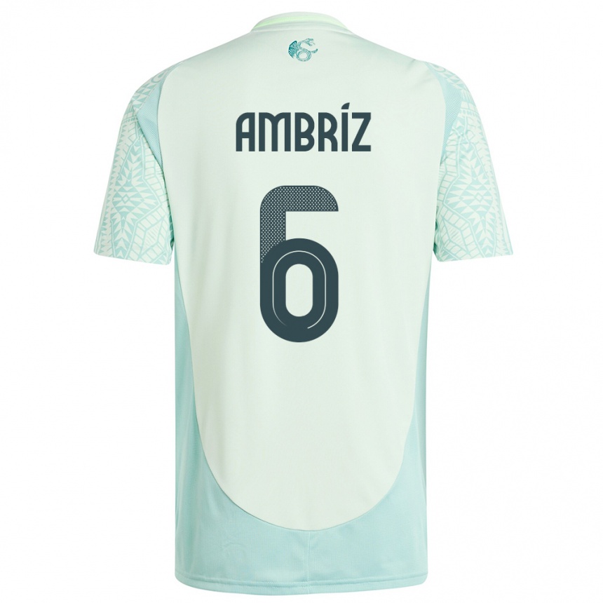 Kids Football Mexico Fidel Ambriz #6 Linen Green Away Jersey 24-26 T-Shirt Nz