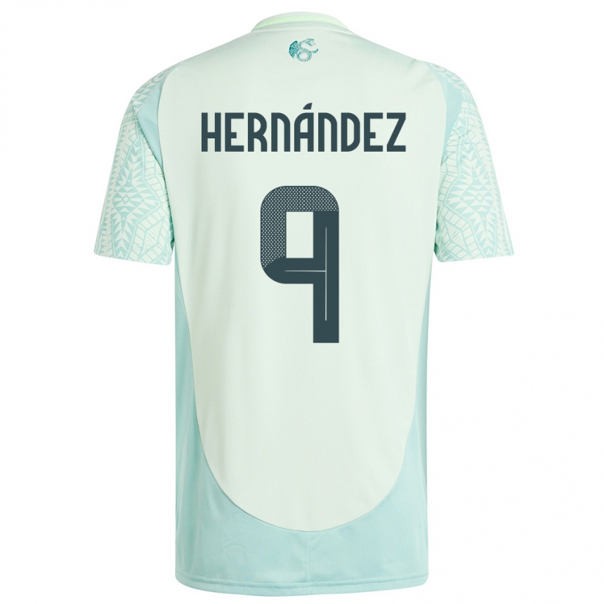 Kids Football Mexico Jesus Hernandez #9 Linen Green Away Jersey 24-26 T-Shirt Nz