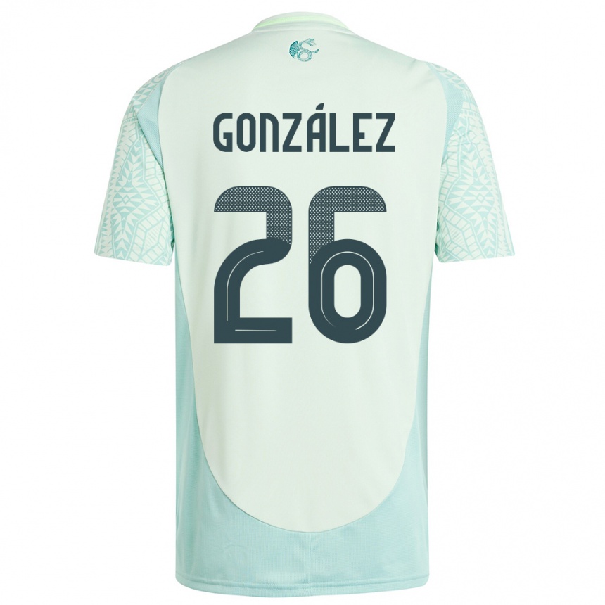 Kids Football Mexico Bryan Gonzalez #26 Linen Green Away Jersey 24-26 T-Shirt Nz