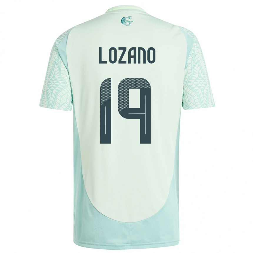 Kids Football Mexico Esteban Lozano #19 Linen Green Away Jersey 24-26 T-Shirt Nz