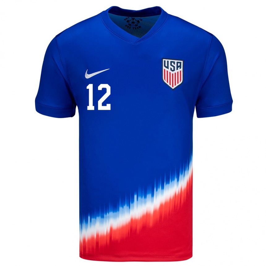 Kids Football United States Emmanuel Ochoa #12 Blue Away Jersey 24-26 T-Shirt Nz