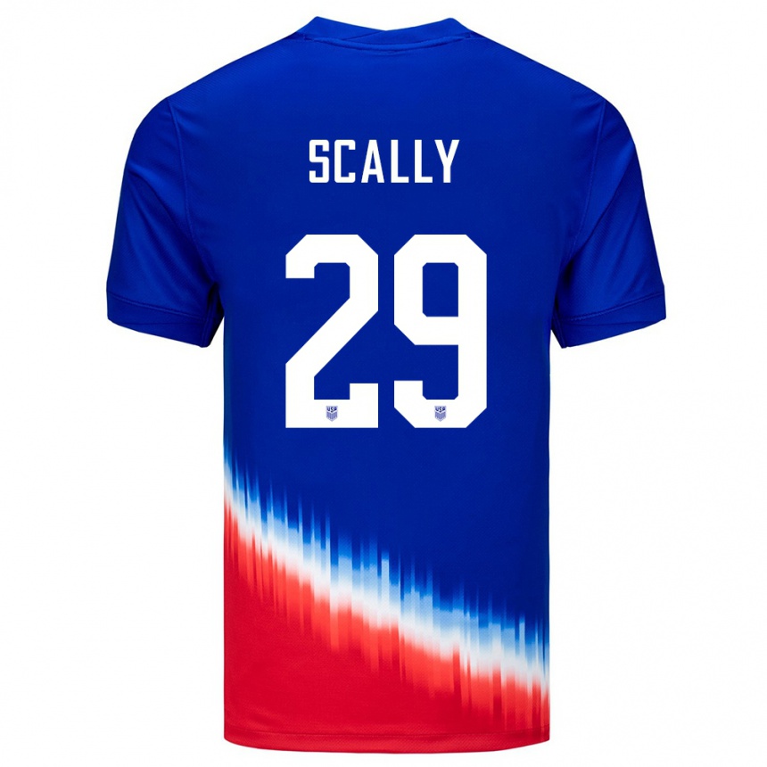 Kids Football United States Joseph Scally #29 Blue Away Jersey 24-26 T-Shirt Nz