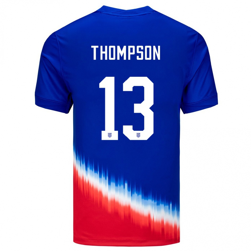 Kids Football United States Alyssa Thompson #13 Blue Away Jersey 24-26 T-Shirt Nz