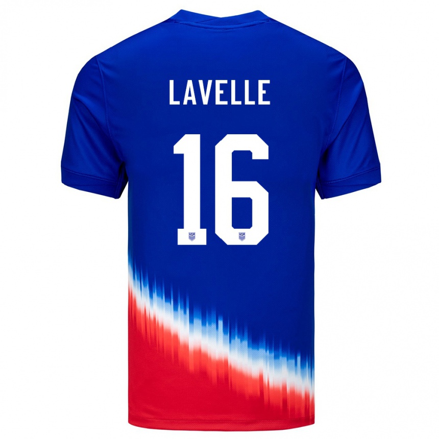 Kids Football United States Rose Lavelle #16 Blue Away Jersey 24-26 T-Shirt Nz