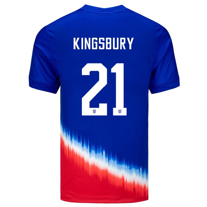 Kids Football United States Aubrey Kingsbury #21 Blue Away Jersey 24-26 T-Shirt Nz