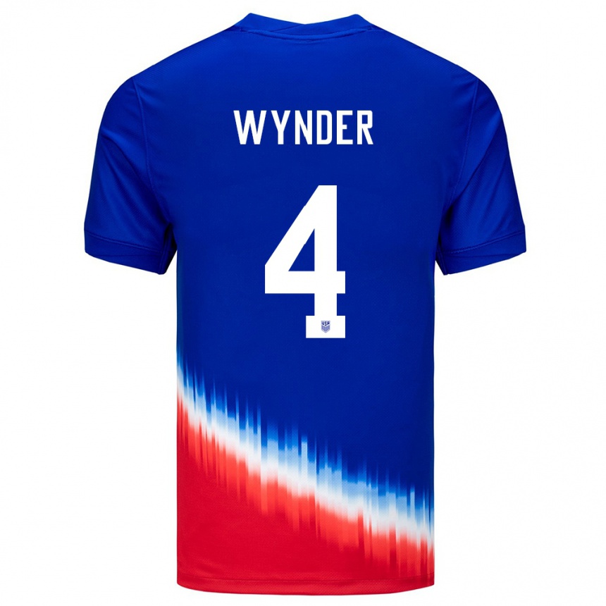 Kids Football United States Joshua Wynder #4 Blue Away Jersey 24-26 T-Shirt Nz