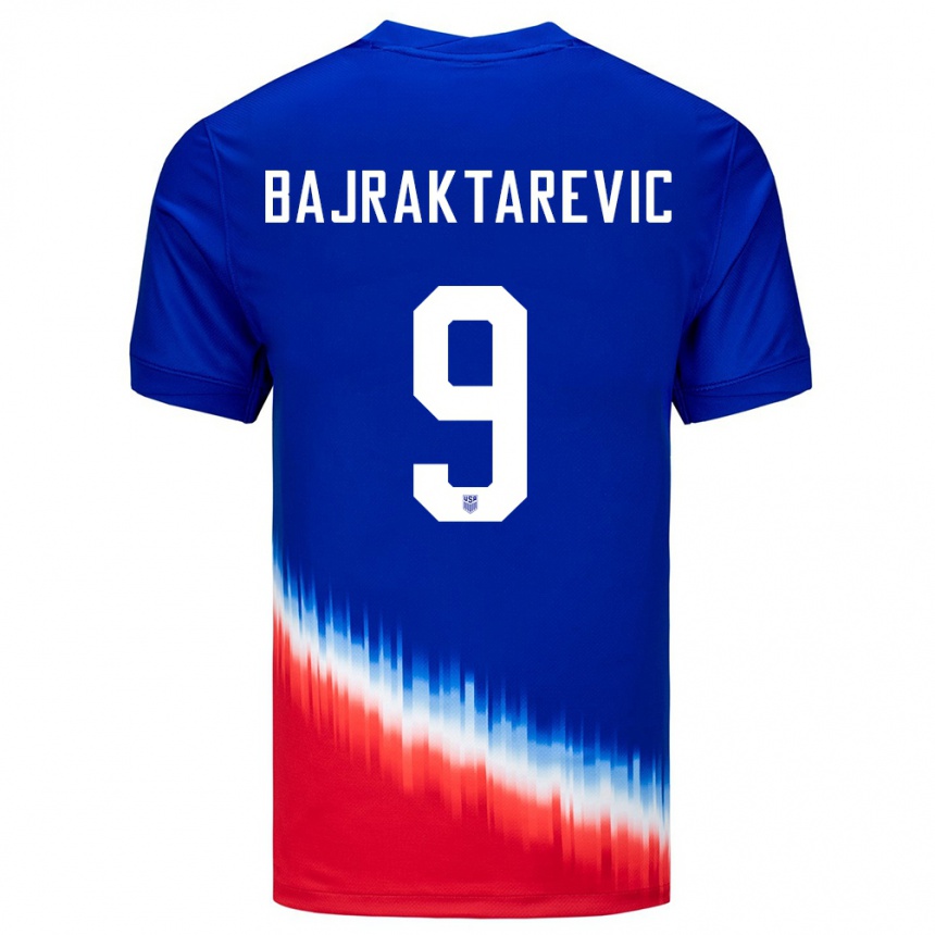 Kids Football United States Esmir Bajraktarevic #9 Blue Away Jersey 24-26 T-Shirt Nz