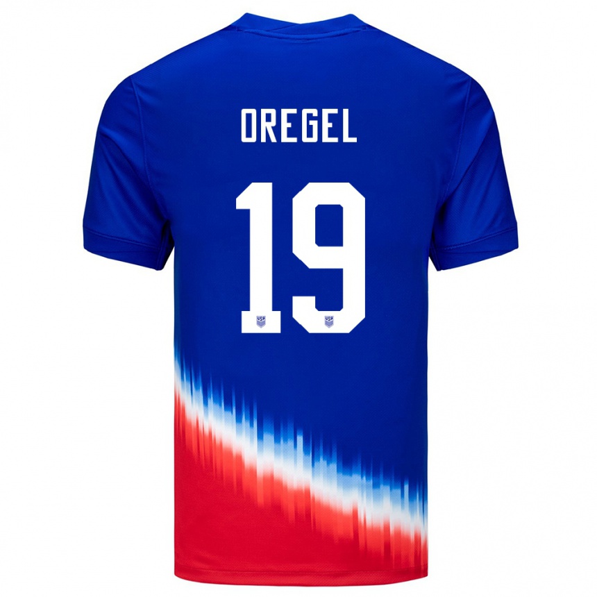 Kids Football United States Sergio Oregel #19 Blue Away Jersey 24-26 T-Shirt Nz