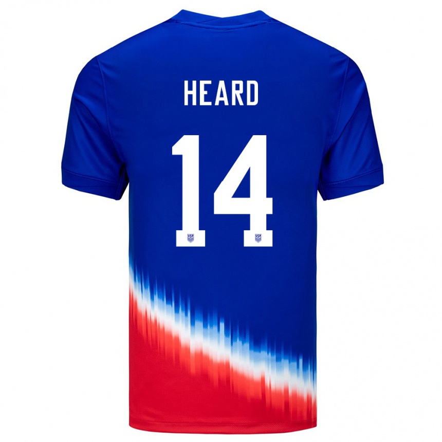 Kids Football United States Aaron Heard #14 Blue Away Jersey 24-26 T-Shirt Nz