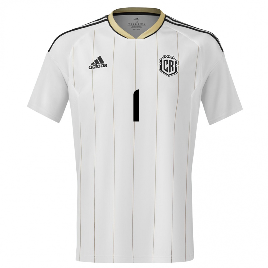 Kids Football Costa Rica Esteban Alvarado #1 White Away Jersey 24-26 T-Shirt Nz