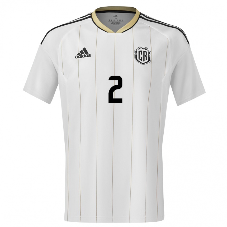 Kids Football Costa Rica Gabriela Guillen #2 White Away Jersey 24-26 T-Shirt Nz