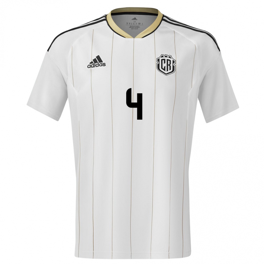 Kids Football Costa Rica Mariana Benavides #4 White Away Jersey 24-26 T-Shirt Nz