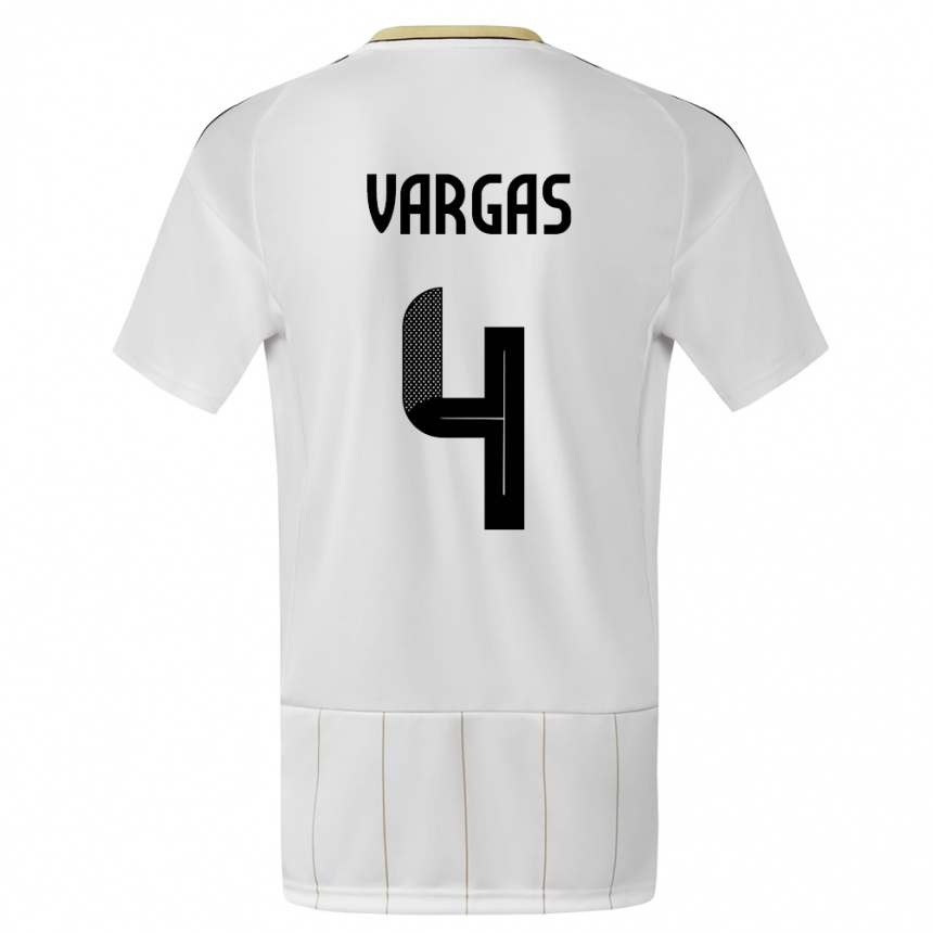 Kids Football Costa Rica Juan Pablo Vargas #4 White Away Jersey 24-26 T-Shirt Nz