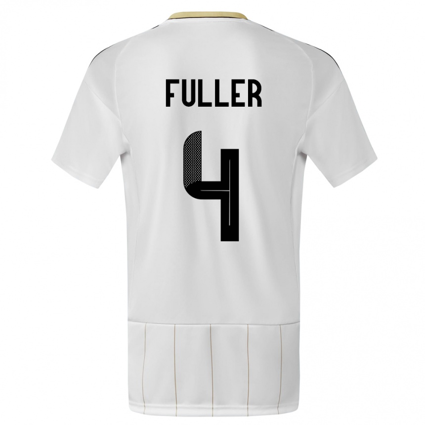 Kids Football Costa Rica Keysher Fuller #4 White Away Jersey 24-26 T-Shirt Nz