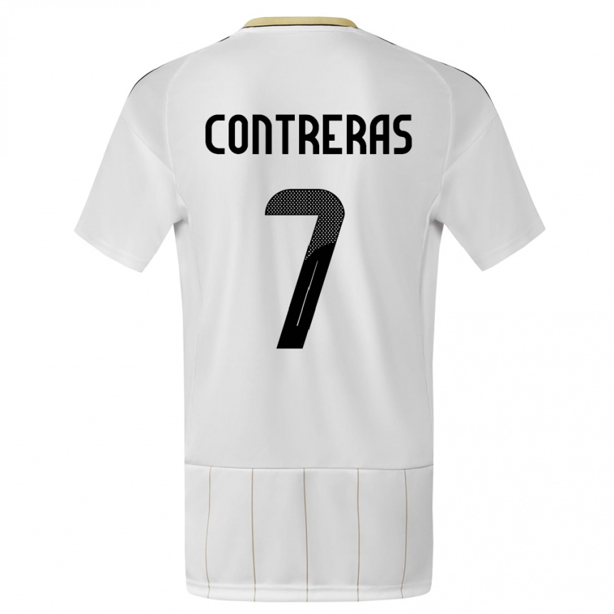 Kids Football Costa Rica Anthony Contreras #7 White Away Jersey 24-26 T-Shirt Nz