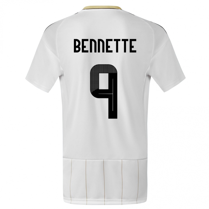 Kids Football Costa Rica Jewison Bennette #9 White Away Jersey 24-26 T-Shirt Nz