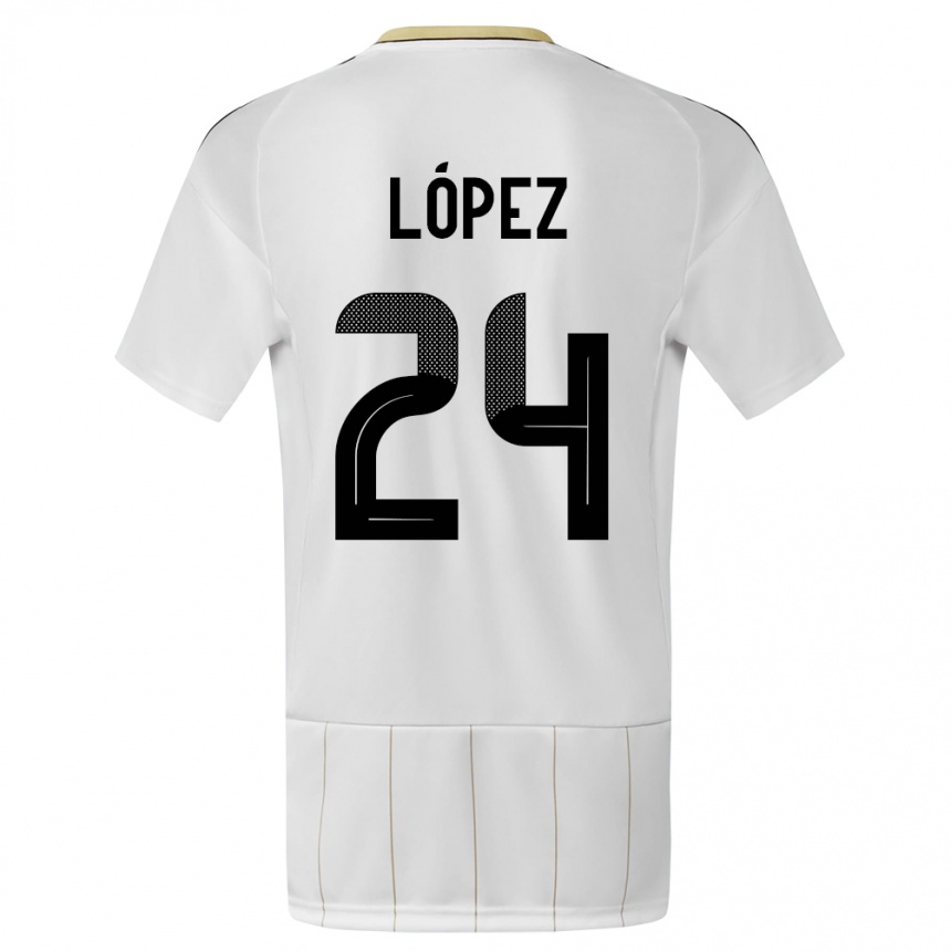 Kids Football Costa Rica Douglas Lopez #24 White Away Jersey 24-26 T-Shirt Nz