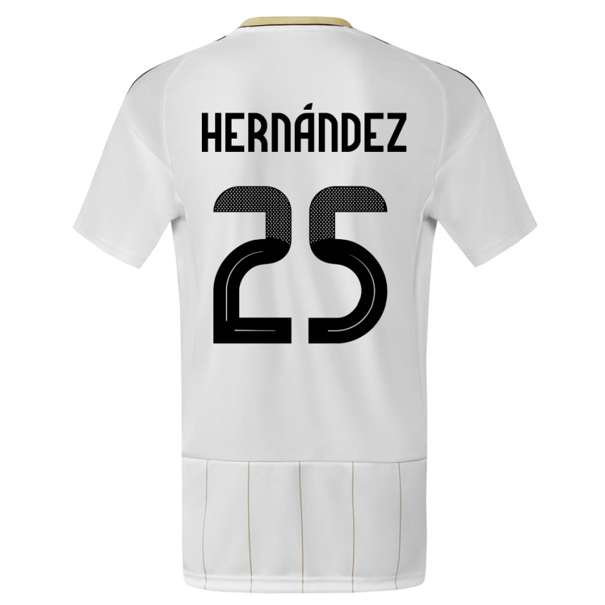 Kids Football Costa Rica Anthony Hernandez #25 White Away Jersey 24-26 T-Shirt Nz