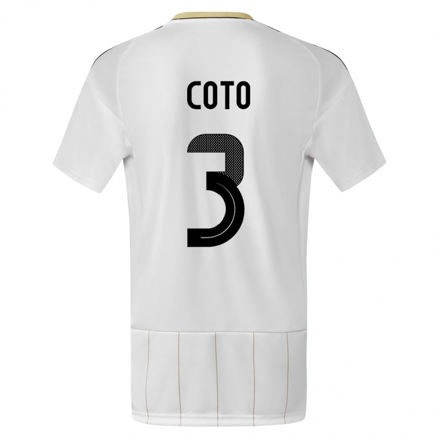 Kids Football Costa Rica Maria Coto #3 White Away Jersey 24-26 T-Shirt Nz