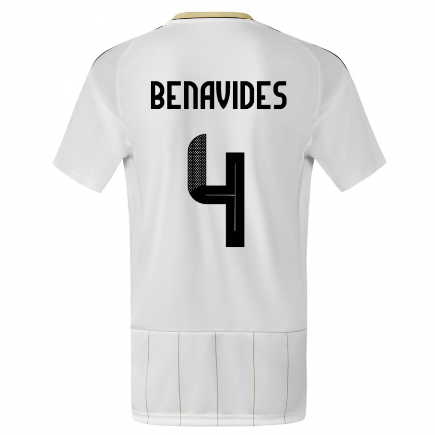 Kids Football Costa Rica Mariana Benavides #4 White Away Jersey 24-26 T-Shirt Nz