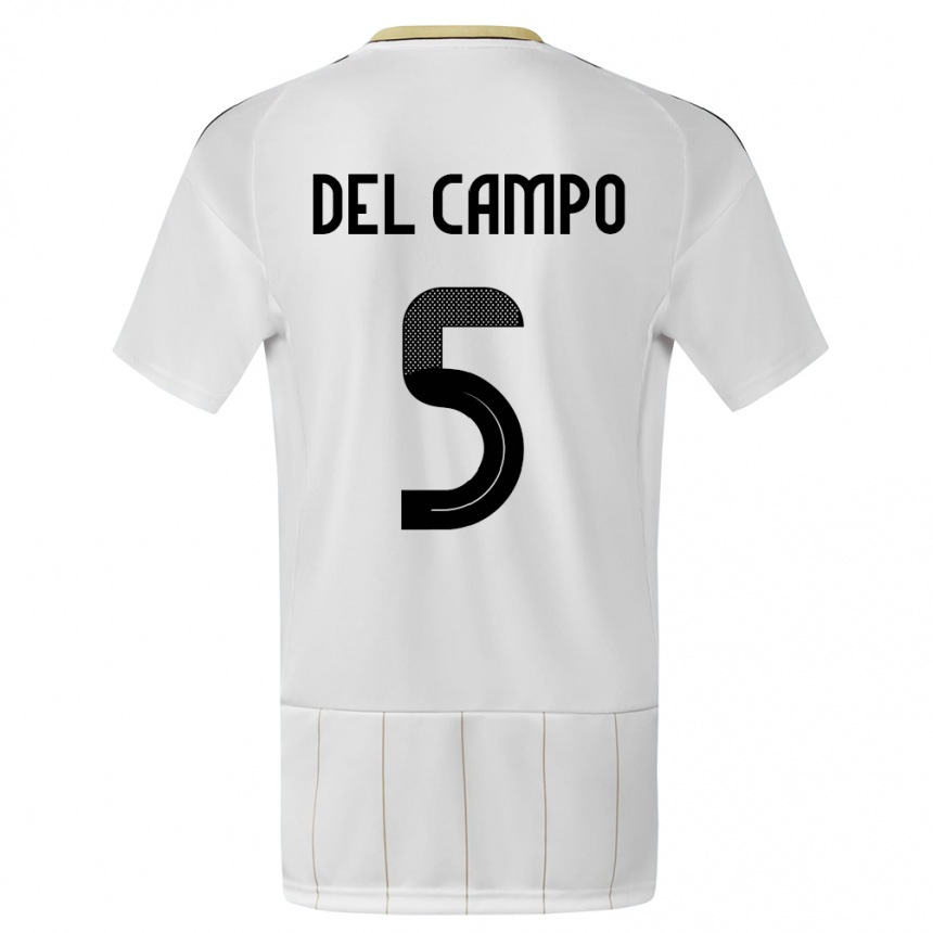 Kids Football Costa Rica Valeria Del Campo #5 White Away Jersey 24-26 T-Shirt Nz