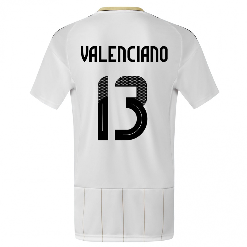 Kids Football Costa Rica Emilie Valenciano #13 White Away Jersey 24-26 T-Shirt Nz