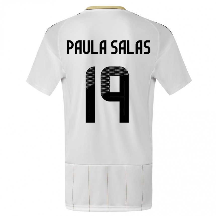 Kids Football Costa Rica Maria Paula Salas #19 White Away Jersey 24-26 T-Shirt Nz