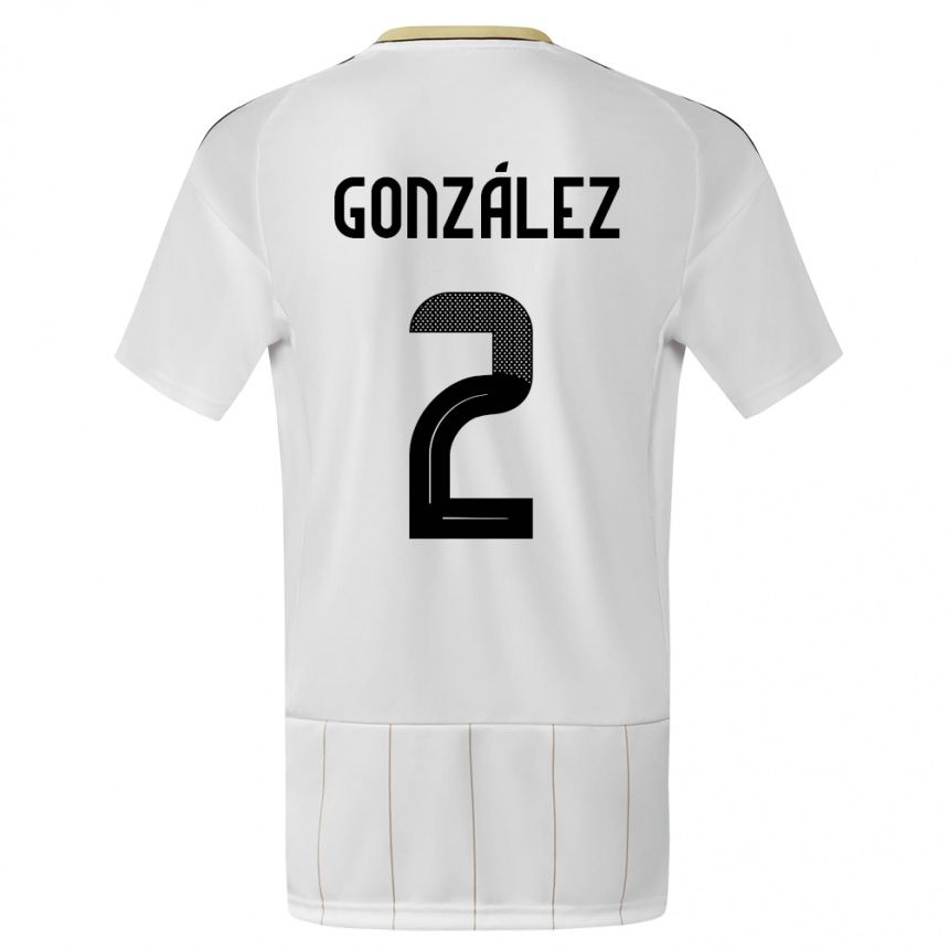 Kids Football Costa Rica Julian Gonzalez #2 White Away Jersey 24-26 T-Shirt Nz