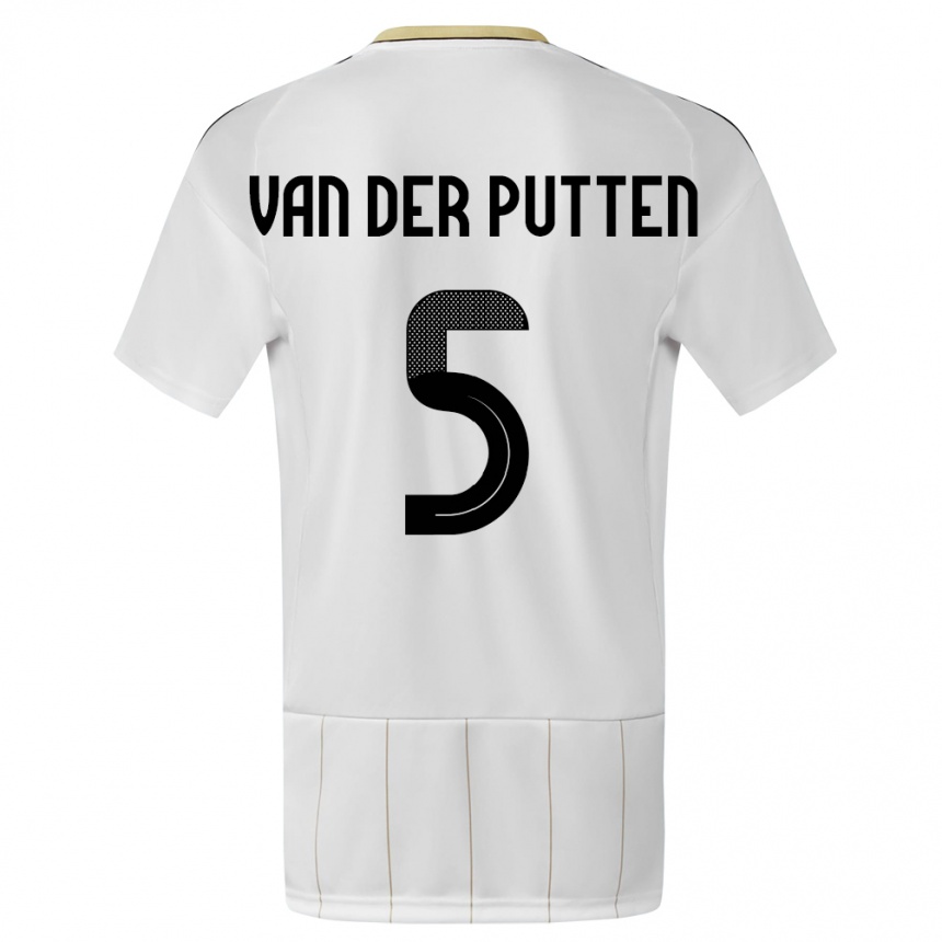 Kids Football Costa Rica Santiago Van Der Putten #5 White Away Jersey 24-26 T-Shirt Nz