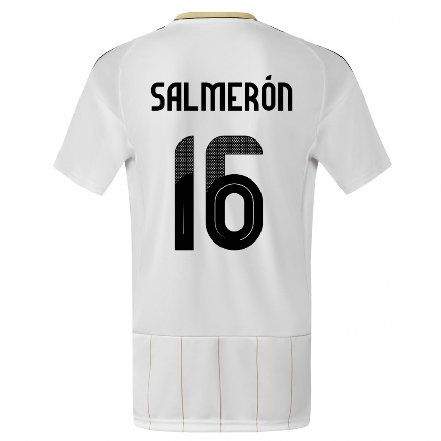 Kids Football Costa Rica Andrey Salmeron #16 White Away Jersey 24-26 T-Shirt Nz