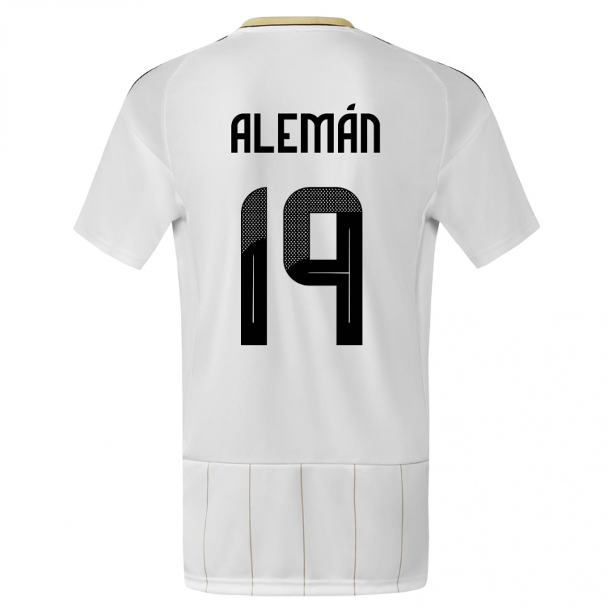 Kids Football Costa Rica Fabricio Aleman #19 White Away Jersey 24-26 T-Shirt Nz