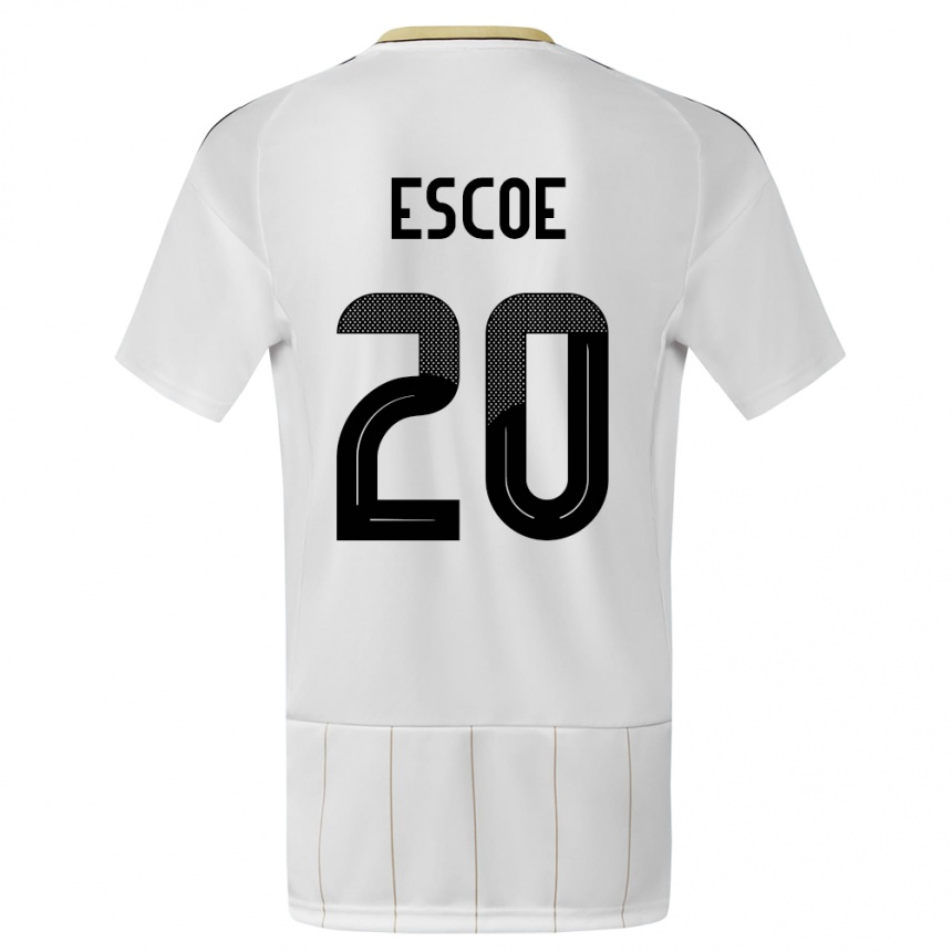 Kids Football Costa Rica Enyel Escoe #20 White Away Jersey 24-26 T-Shirt Nz