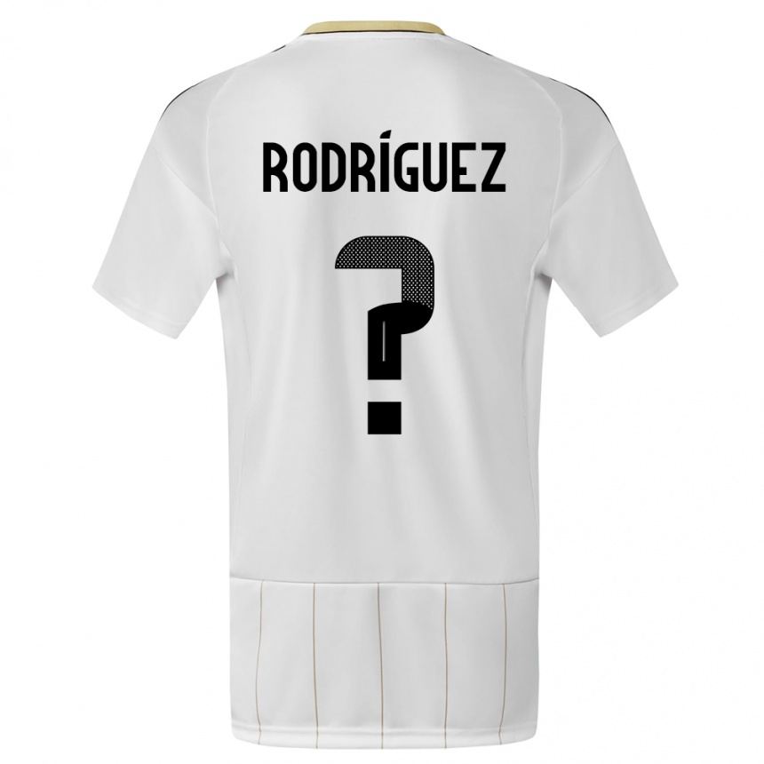 Kids Football Costa Rica Bradley Rodriguez #0 White Away Jersey 24-26 T-Shirt Nz