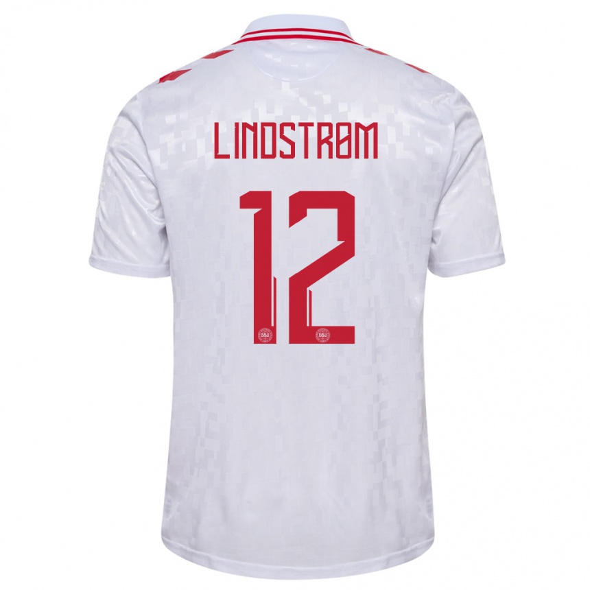 Kids Football Denmark Jesper Lindstrom #12 White Away Jersey 24-26 T-Shirt Nz