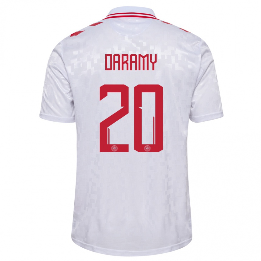 Kids Football Denmark Mohamed Daramy #20 White Away Jersey 24-26 T-Shirt Nz