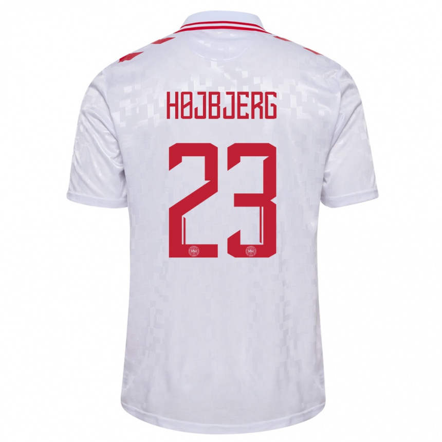 Kids Football Denmark Pierre Emile Hojbjerg #23 White Away Jersey 24-26 T-Shirt Nz