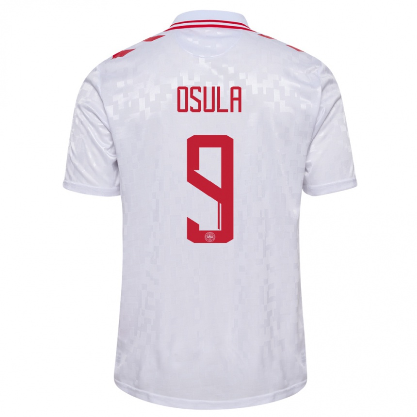 Kids Football Denmark William Osula #9 White Away Jersey 24-26 T-Shirt Nz