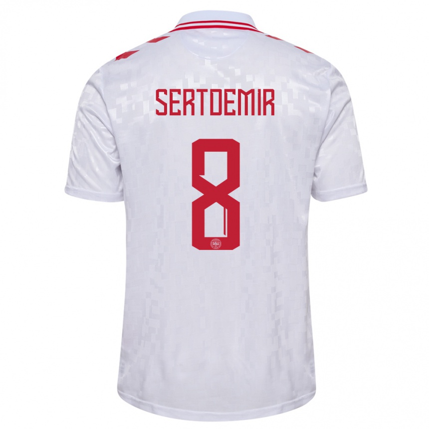 Kids Football Denmark Zidan Sertdemir #8 White Away Jersey 24-26 T-Shirt Nz