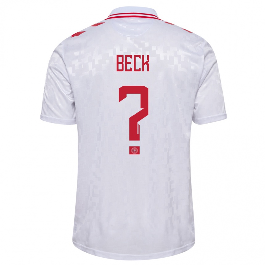 Kids Football Denmark Julius Beck #0 White Away Jersey 24-26 T-Shirt Nz