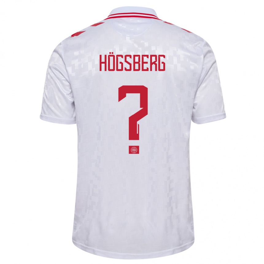 Kids Football Denmark Lucas Högsberg #0 White Away Jersey 24-26 T-Shirt Nz