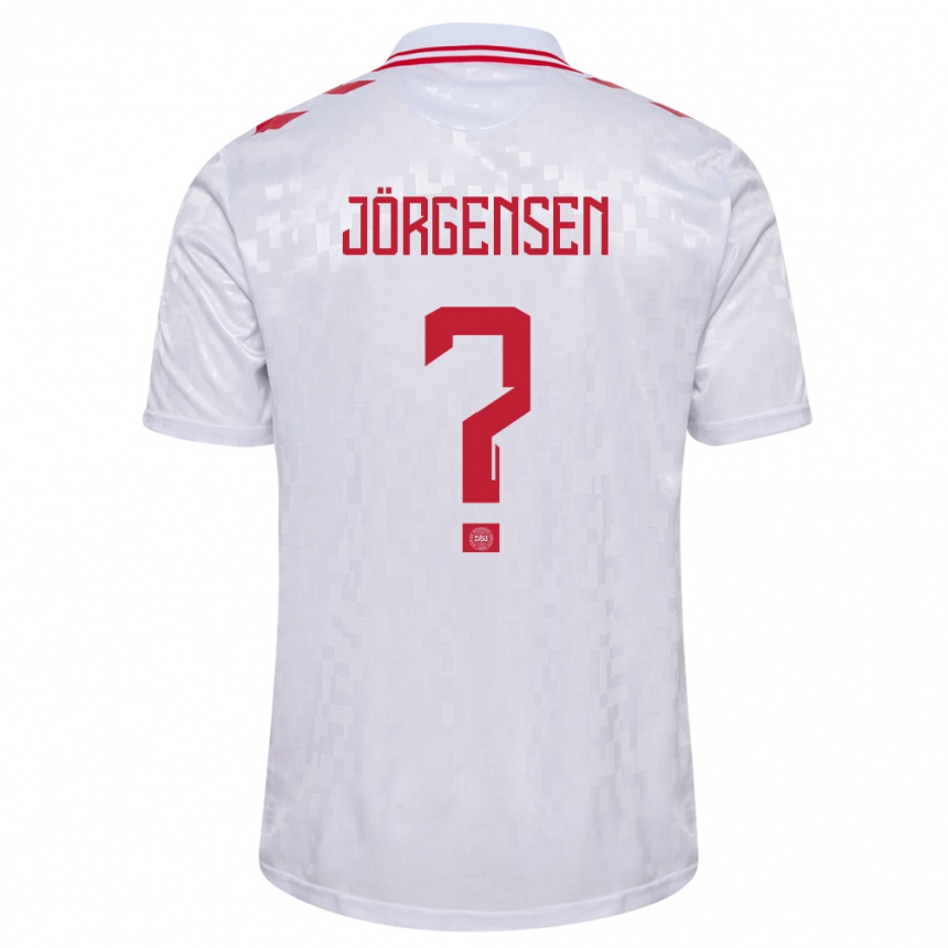 Kids Football Denmark Thomas Jörgensen #0 White Away Jersey 24-26 T-Shirt Nz