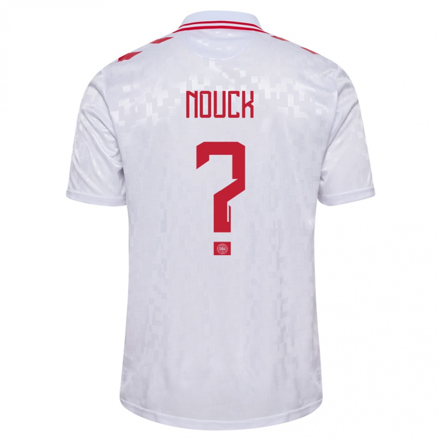 Kids Football Denmark Charly Nouck #0 White Away Jersey 24-26 T-Shirt Nz