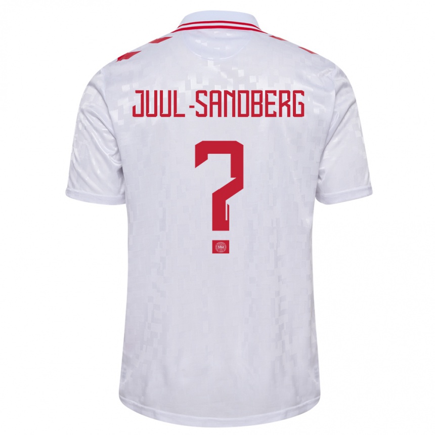 Kids Football Denmark Nikolaj Juul-Sandberg #0 White Away Jersey 24-26 T-Shirt Nz