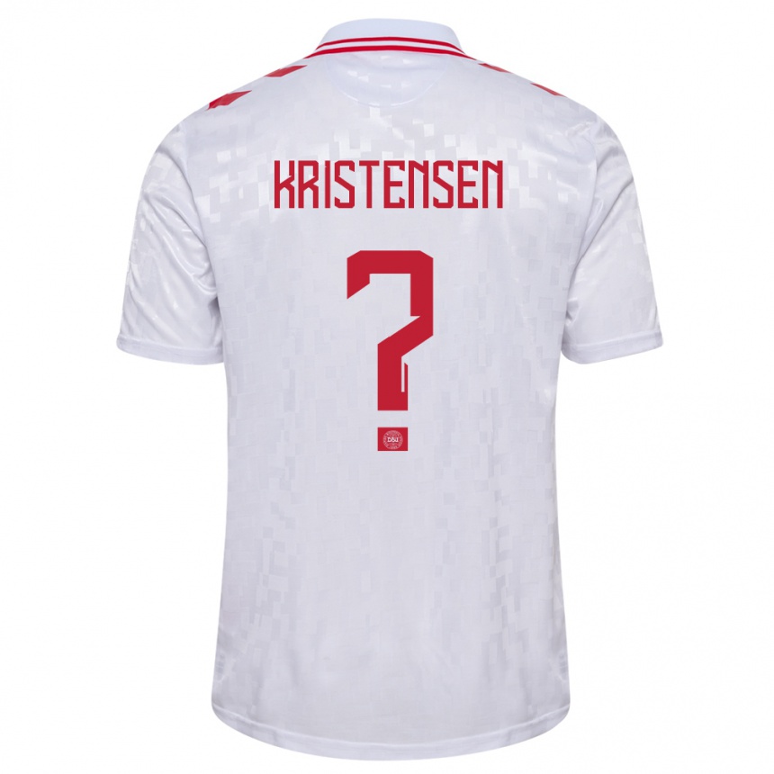 Kids Football Denmark Mikkel Kristensen #0 White Away Jersey 24-26 T-Shirt Nz